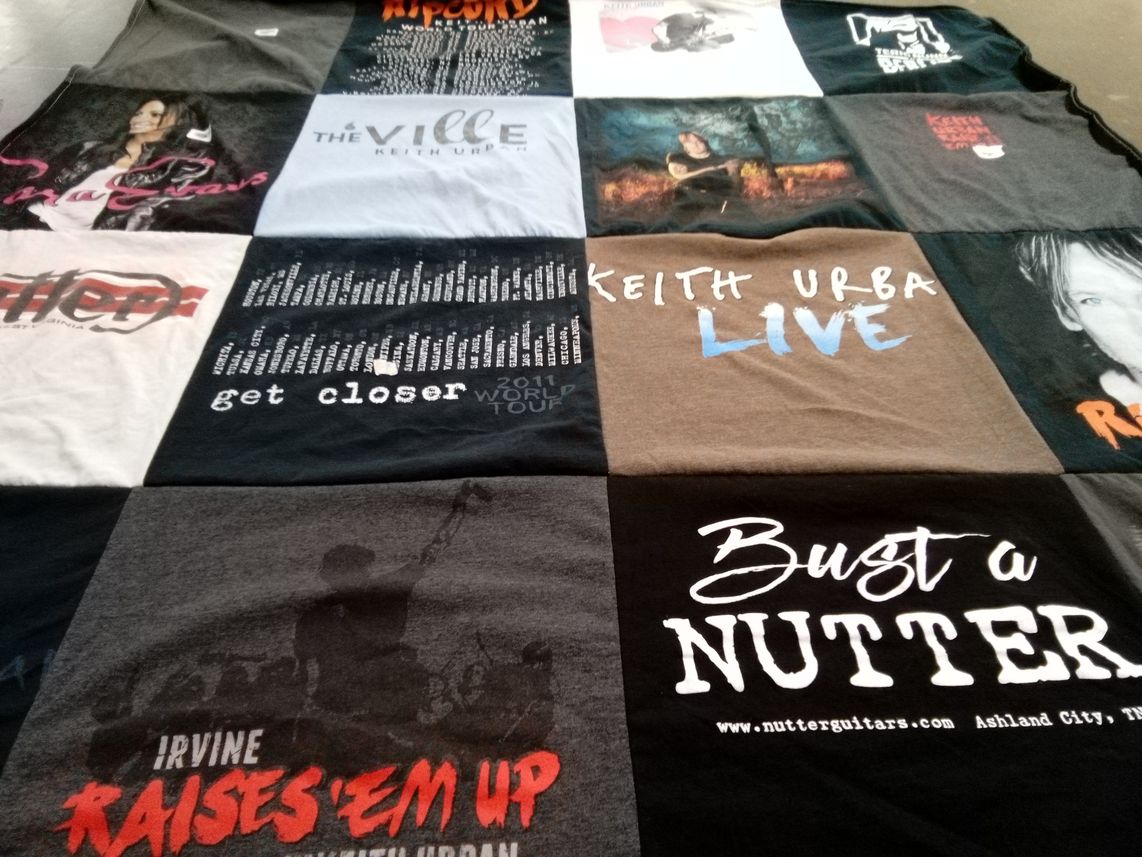 T-shirt quilt with music, country music themes by Michael from CA