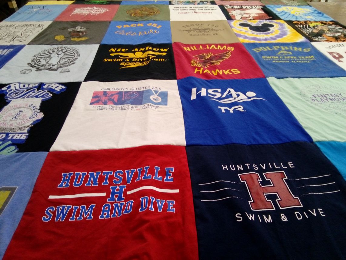 T-shirt quilt featuring huntsville swim and dive team by Quaynteece from AL