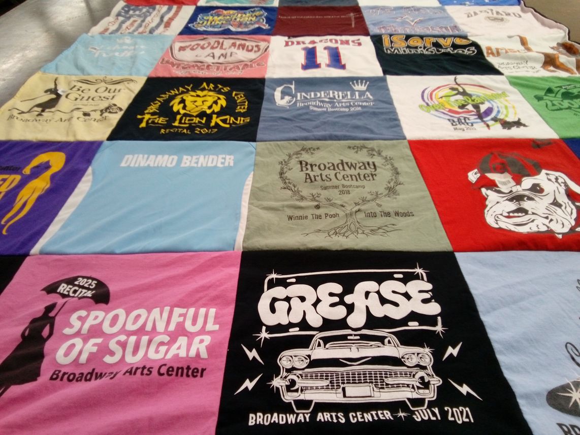T-shirt quilt with theater, performing arts themes by Brian from GA