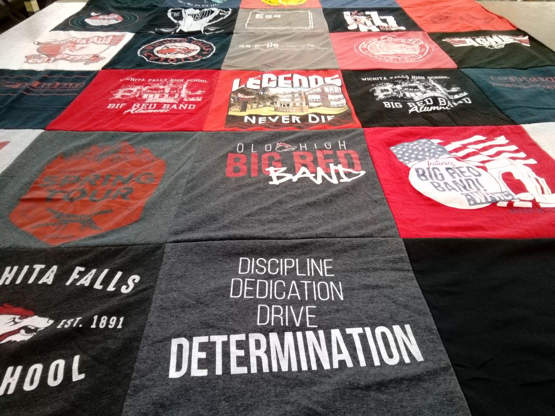 T-shirt quilt from wichita falls high school by Andrew from TX