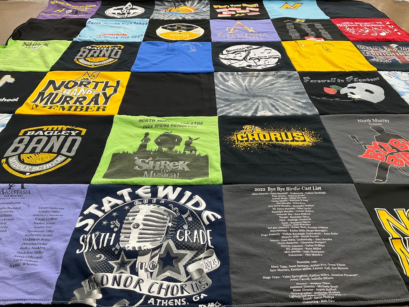 T-shirt quilt from north murray middle school, north murray high school by Holly from GA