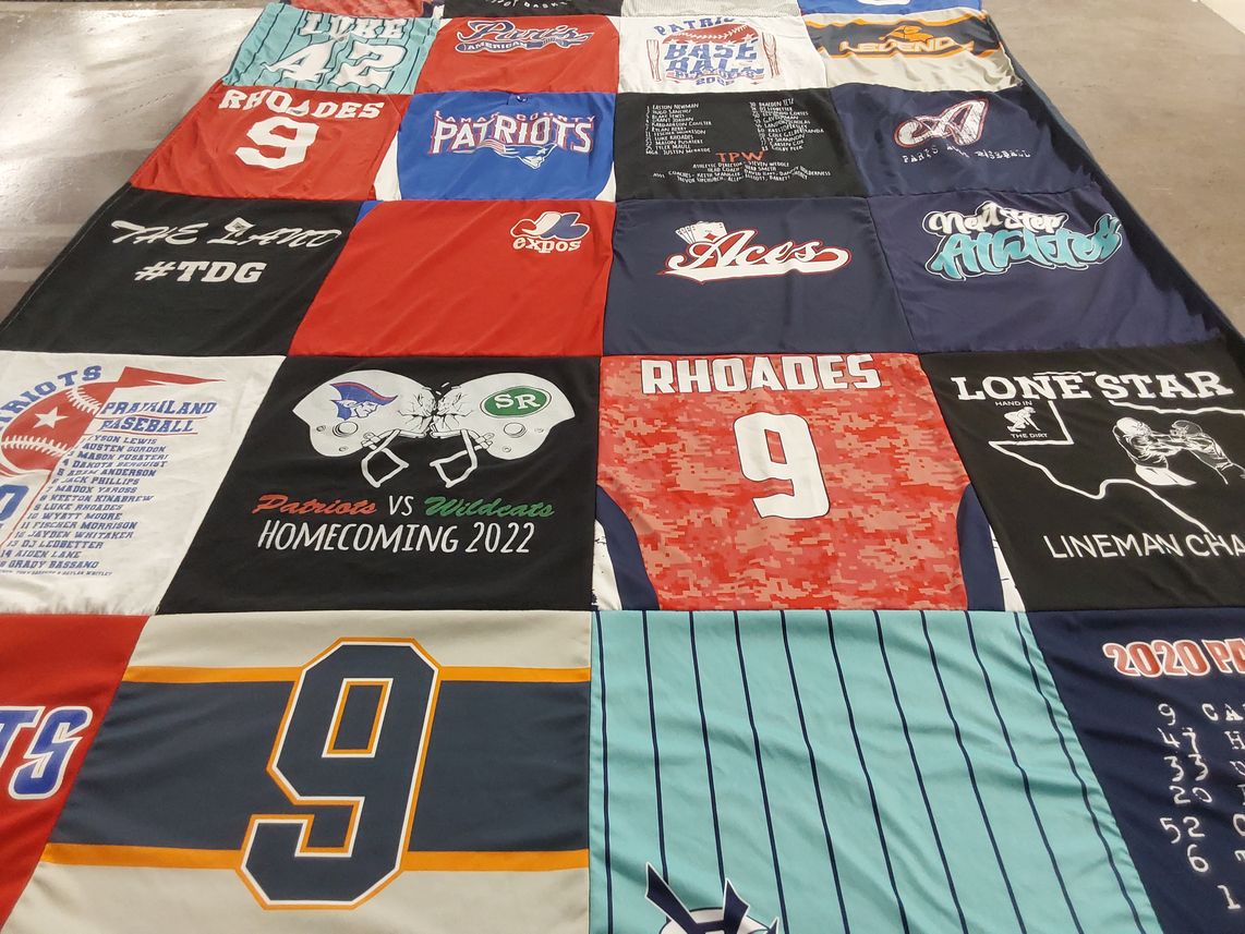 T-shirt quilt featuring pariwland patriots by Alisha from TX