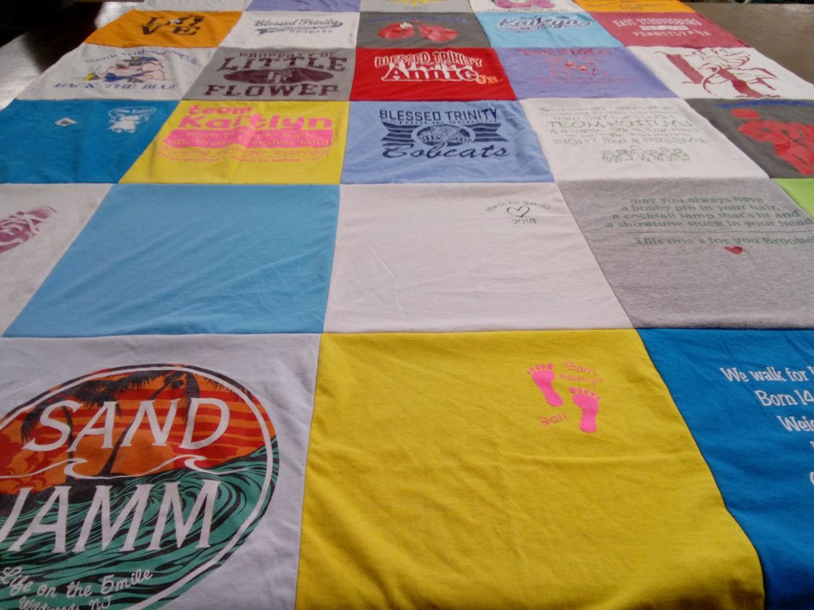 T-shirt quilt from blessed trinity college by Beverly from PA