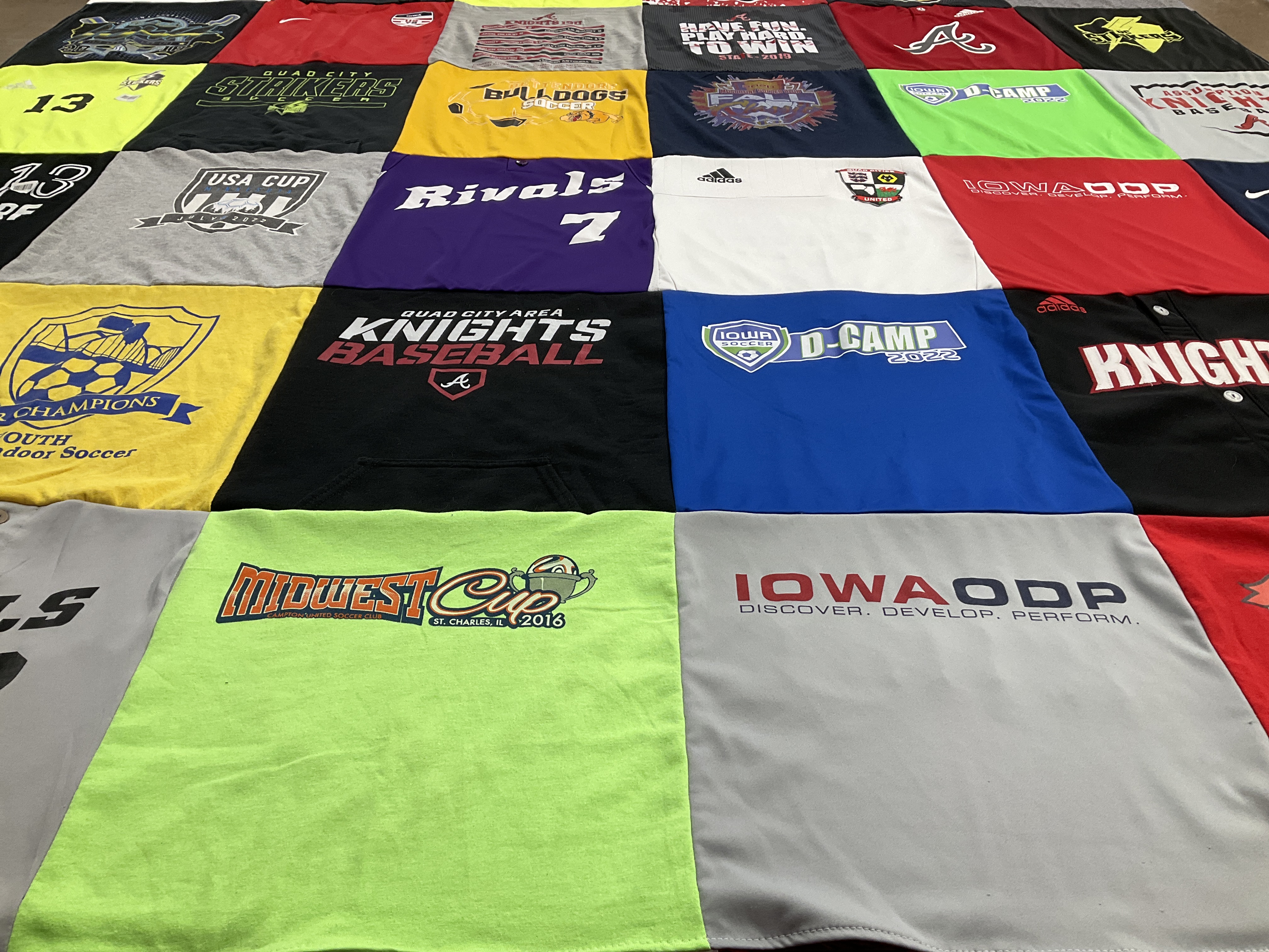 T-shirt quilt from qc area knights baseball by Pamela from IA