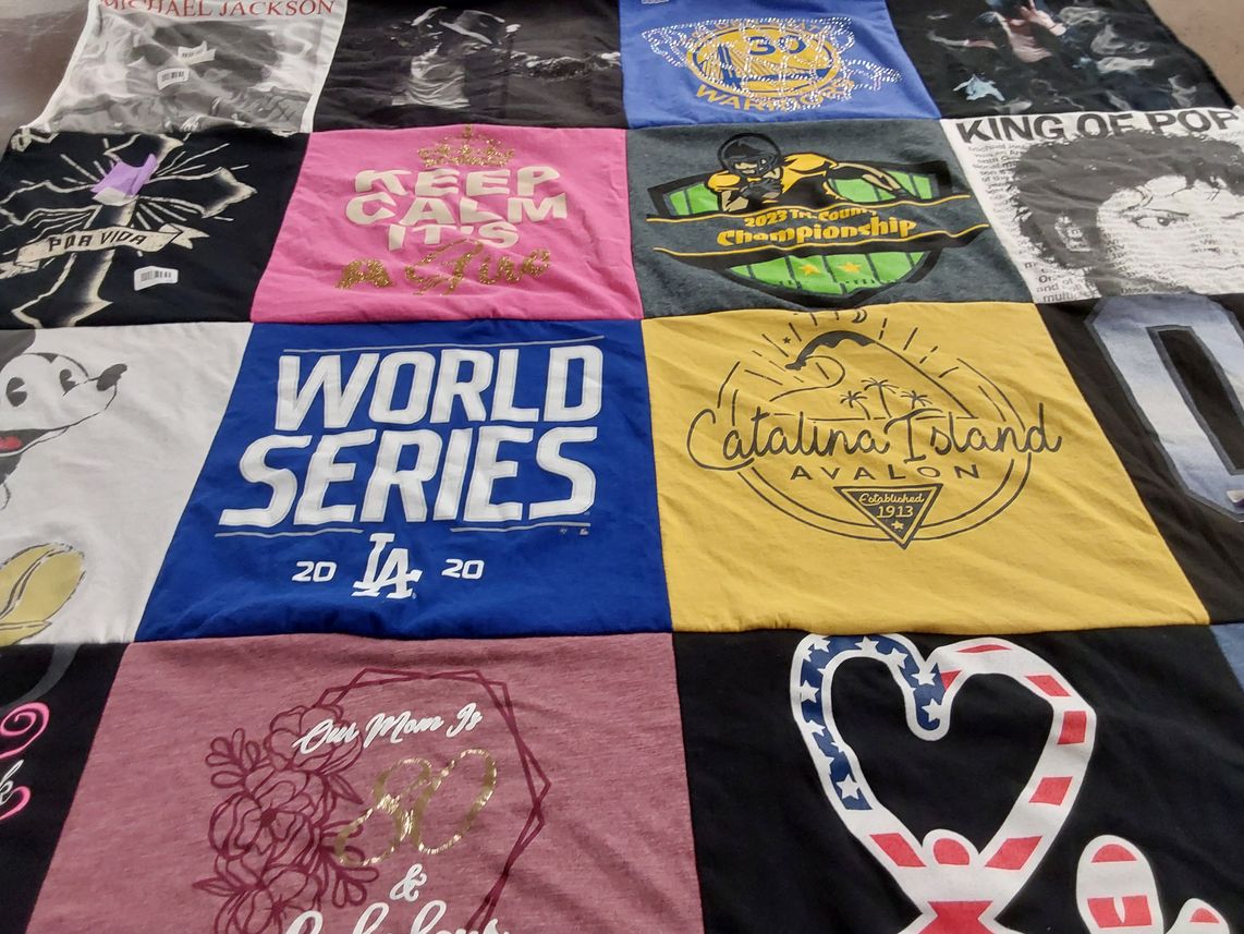 T-shirt quilt featuring los angeles dodgers by Audrey from CA