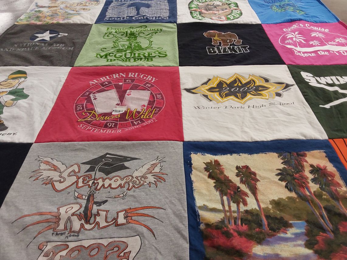 T-shirt quilt featuring auburn university rugby by heather from FL