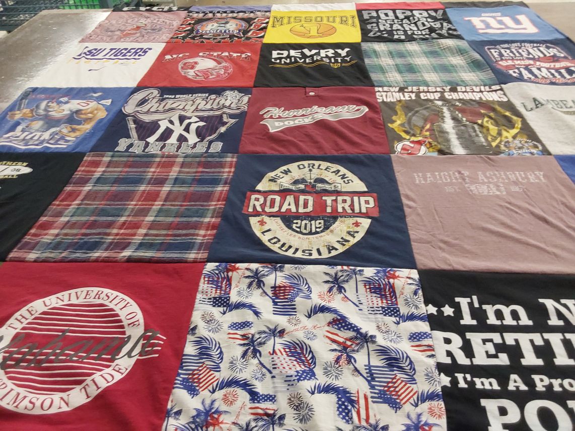T-shirt quilt featuring new jersey devils, new york yankees by Susan from NJ