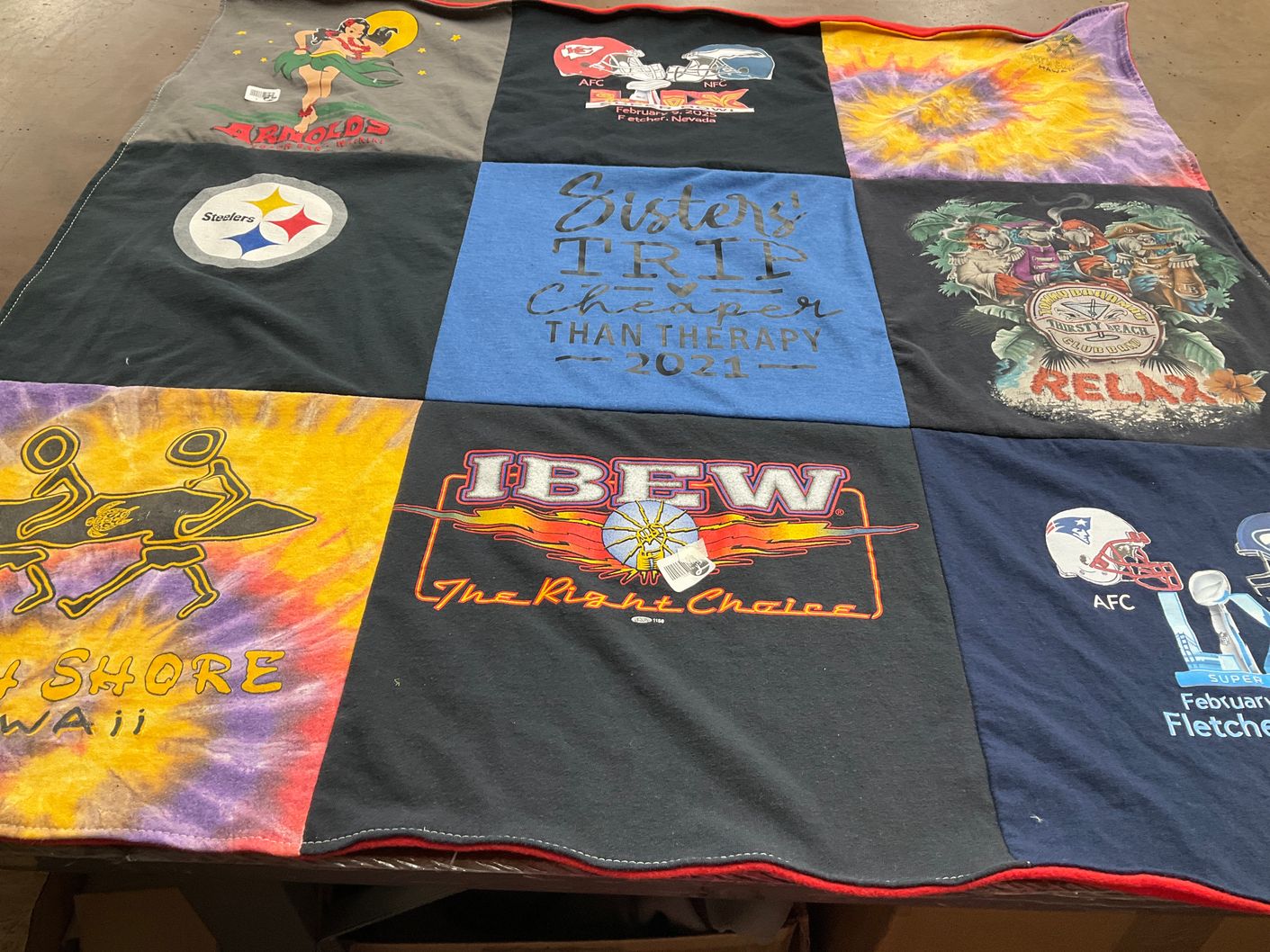 T-shirt quilt featuring pittsburgh steelers by Nancy from NV