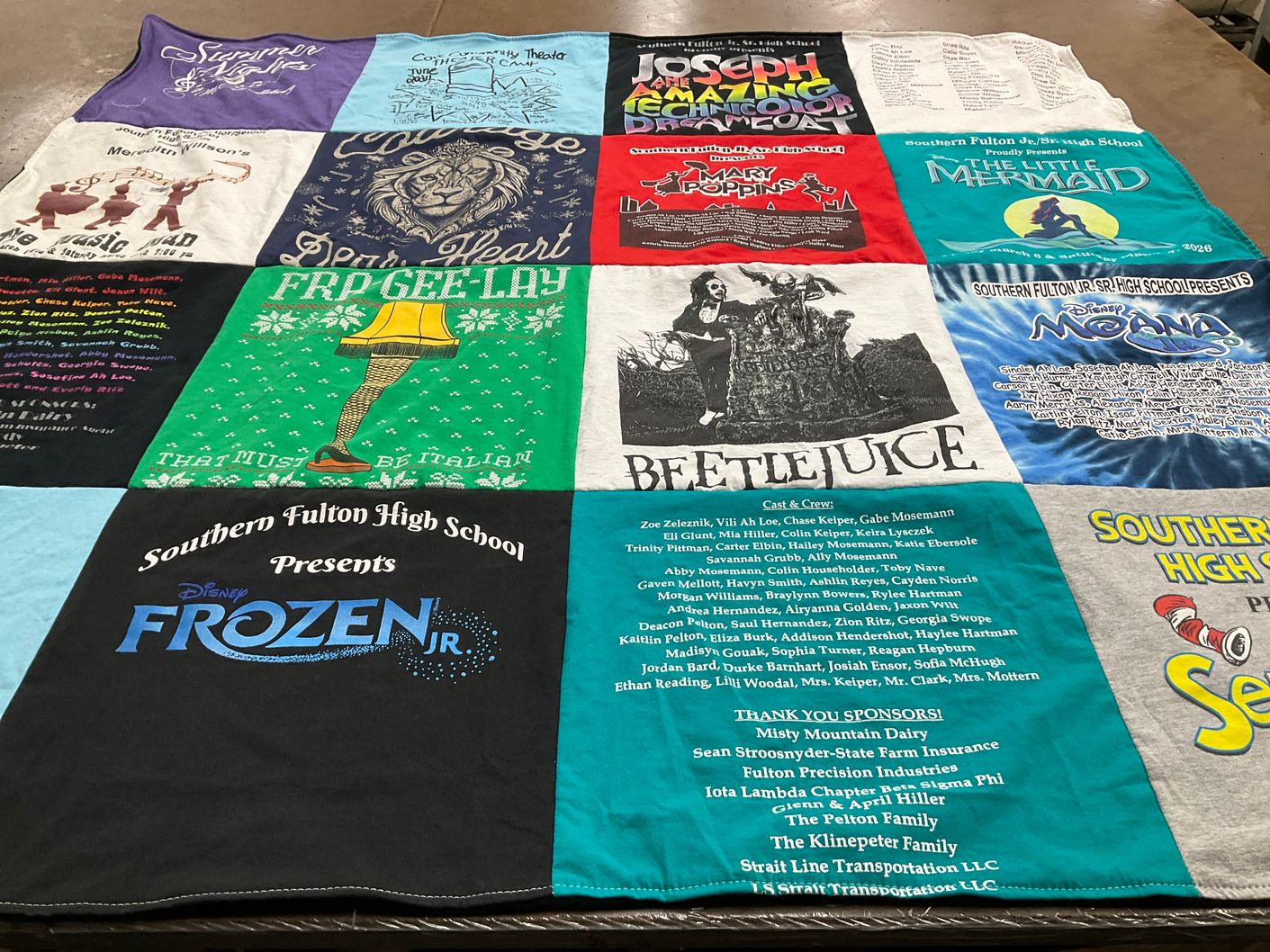 T-shirt quilt from southern fulton high school by Suzanne from PA