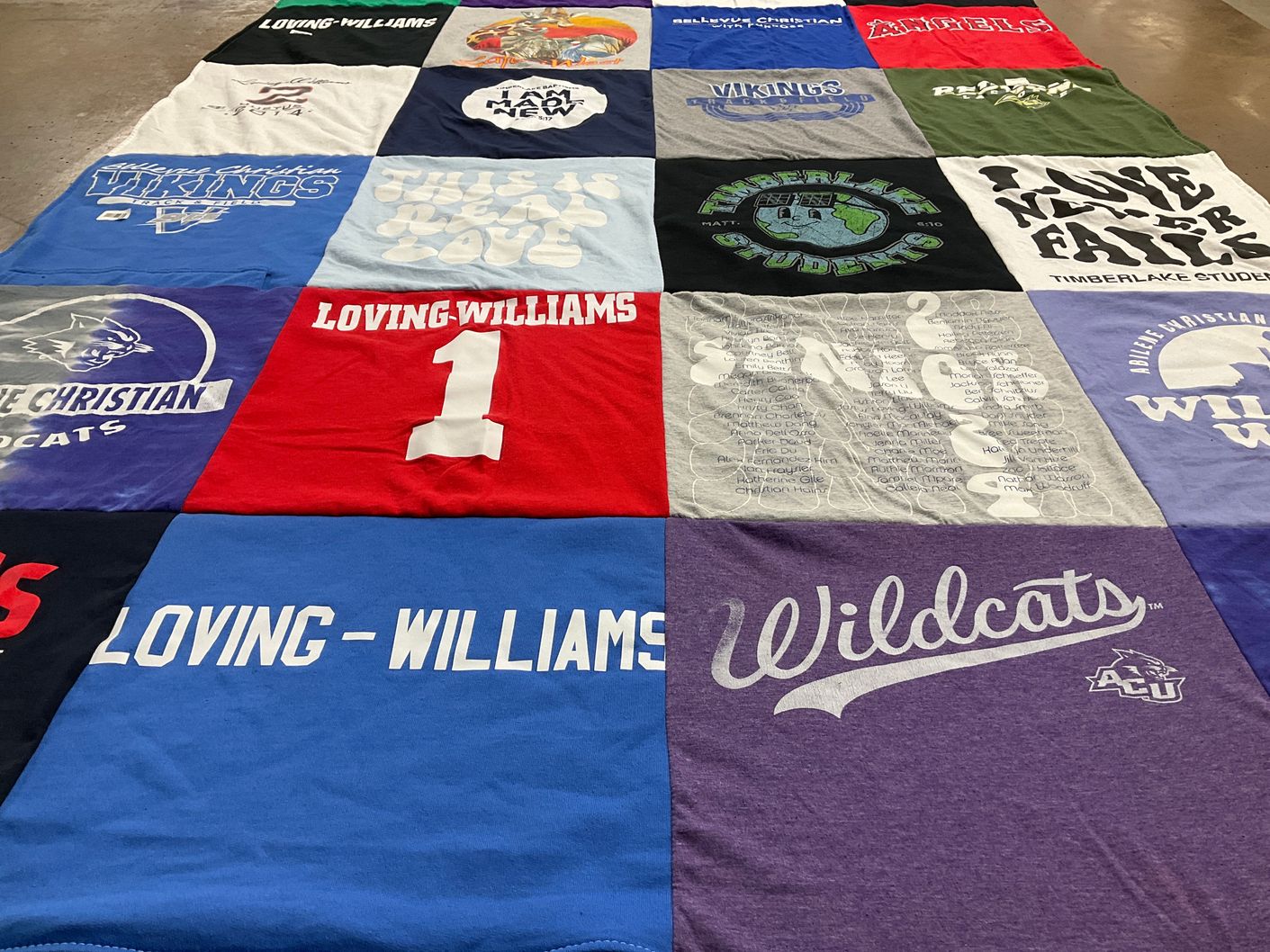 T-shirt quilt featuring wildcats by TONYA from WA