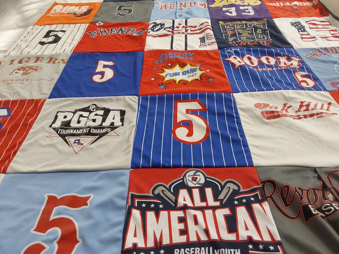 T-shirt quilt from oak hill youth sports by Jessica from TX