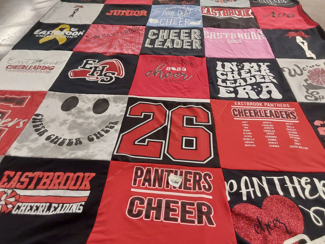 T-shirt quilt featuring eastbrook panthers by Anne from IN