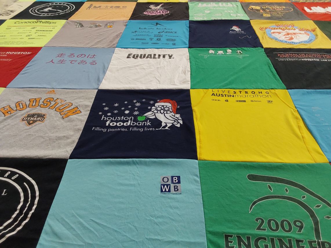 T-shirt quilt featuring houston dynamo by Sarah from TX
