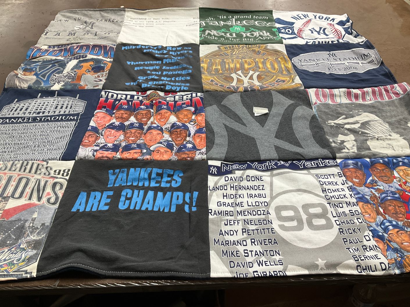 T-shirt quilt featuring new york yankees by Timothy from NY