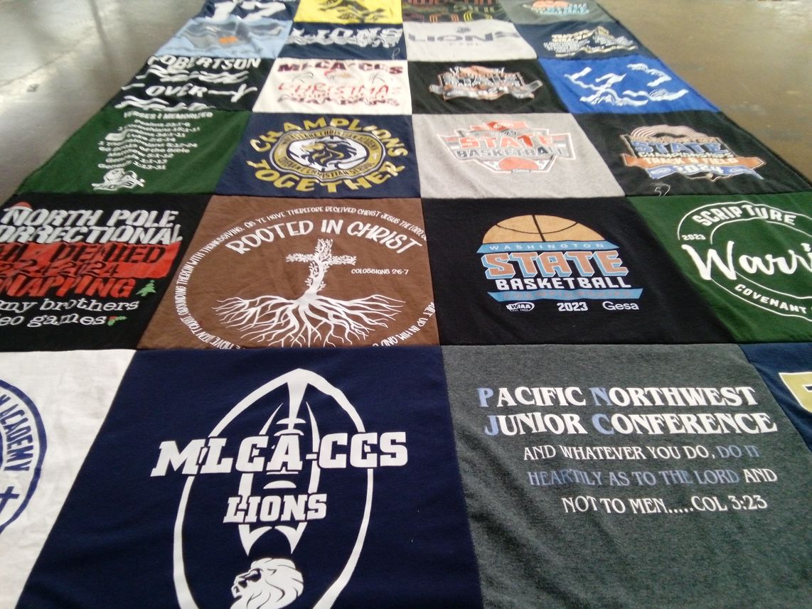 T-shirt quilt featuring washington state basketball by Jennifer from WA