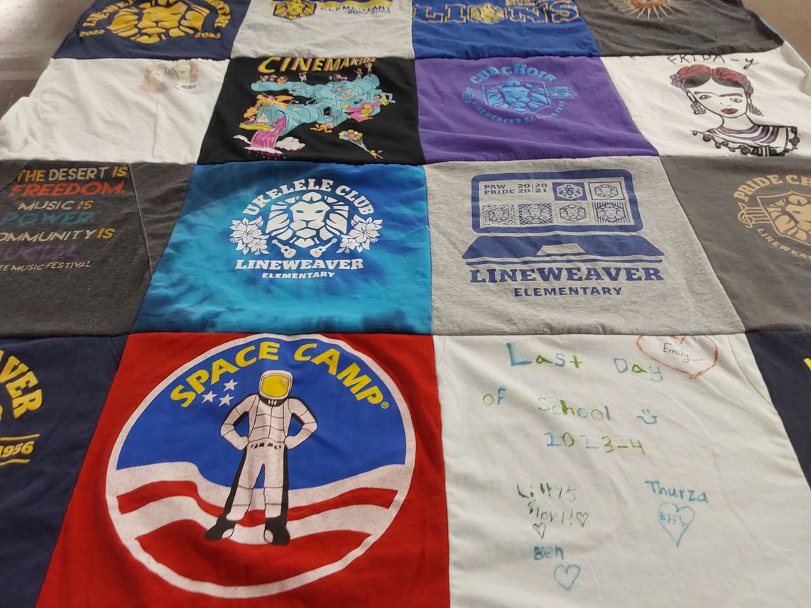 T-shirt quilt from lineweaver elementary by Krista from AZ