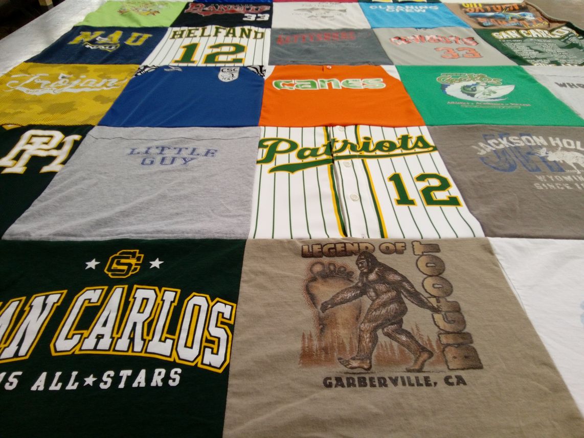 T-shirt quilt featuring patriots by WENDY from CA