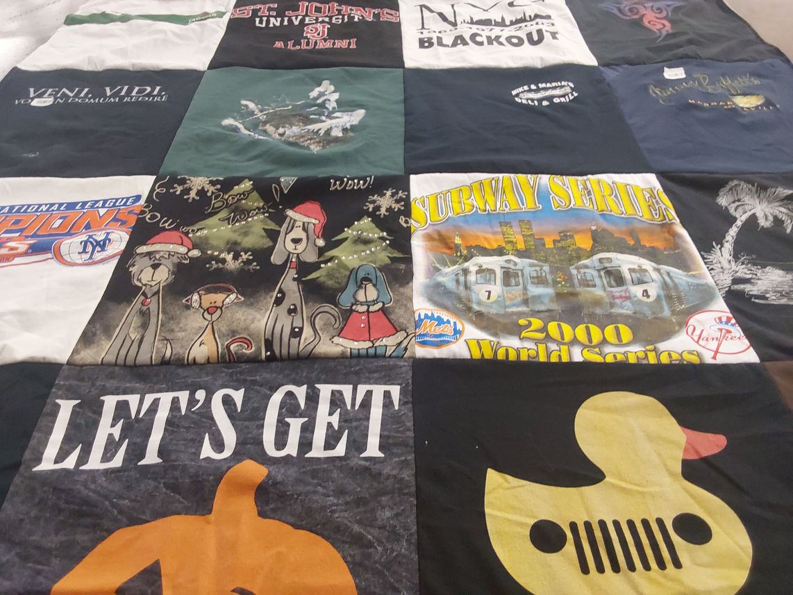 T-shirt quilt featuring new york mets, new york yankees by Stacy from PA