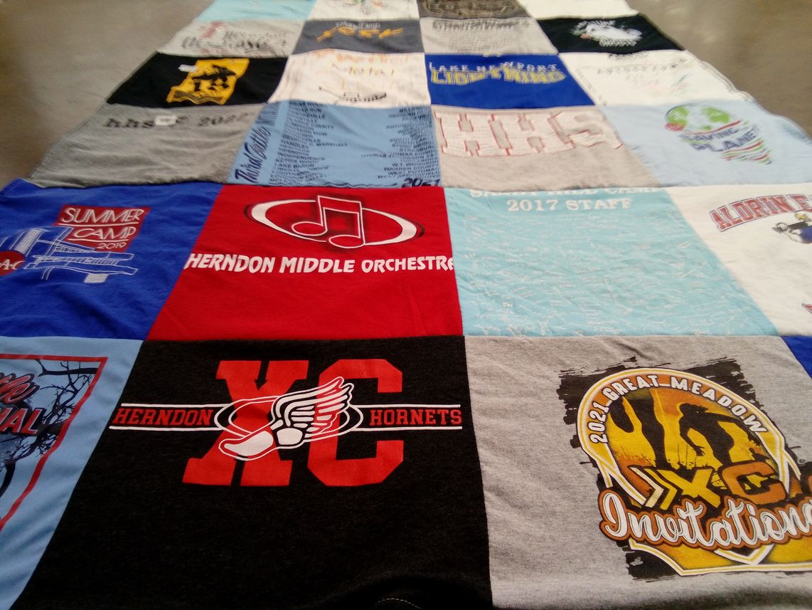 T-shirt quilt featuring herndon hornets by Deirdre from VA
