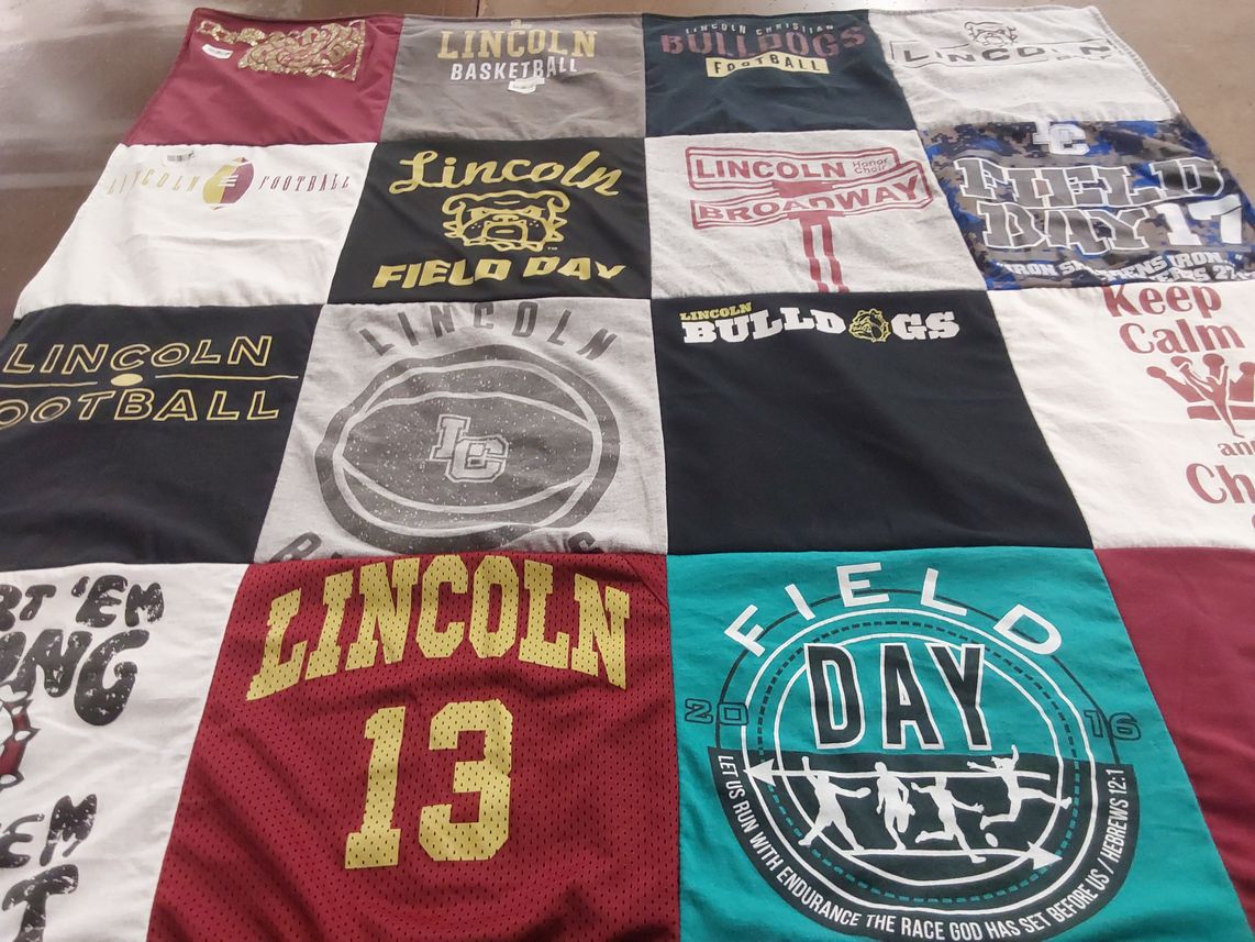 T-shirt quilt featuring lincoln bulldogs football by Jessica from OK