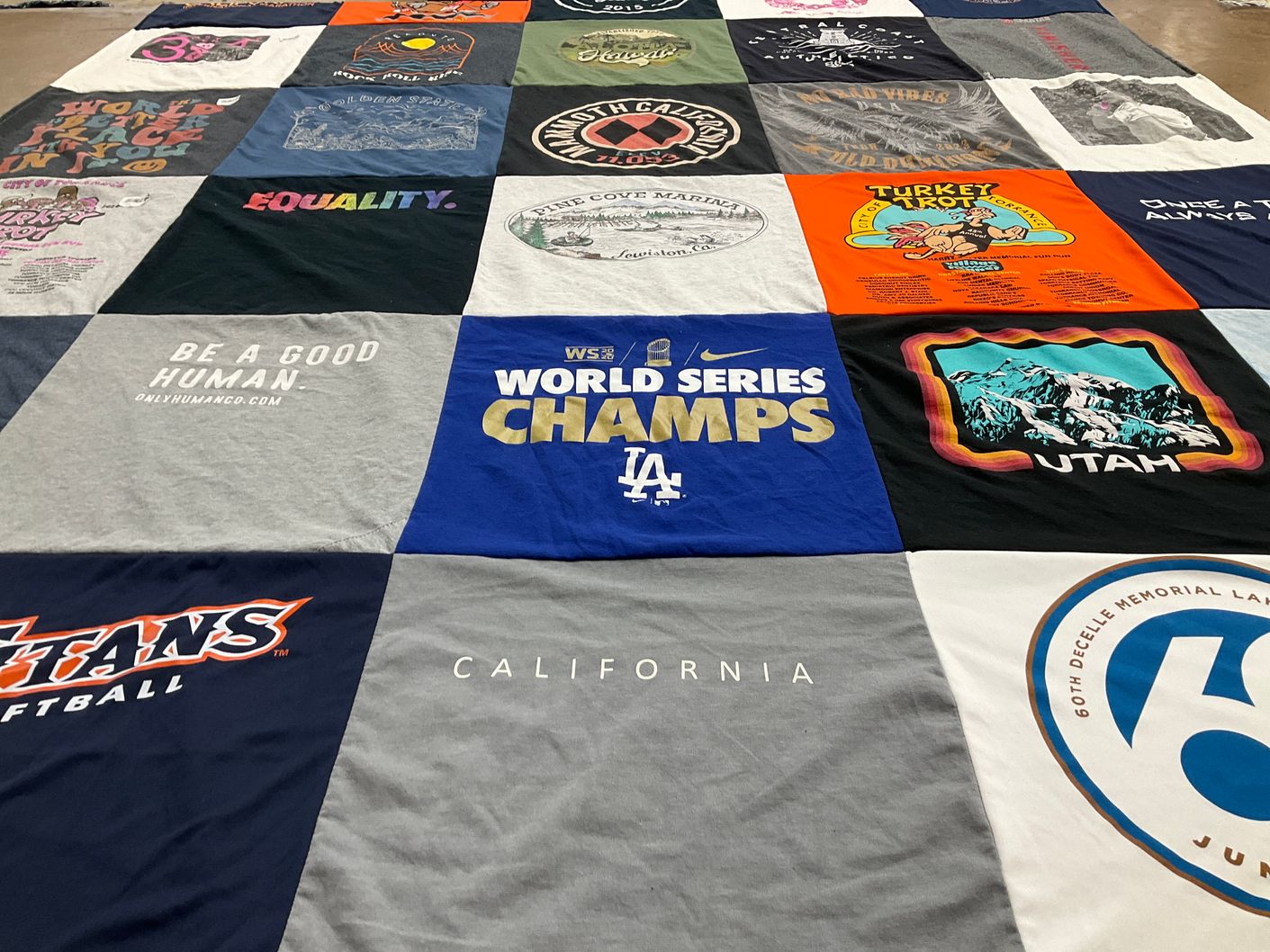T-shirt quilt featuring titan softball by Katie from CA