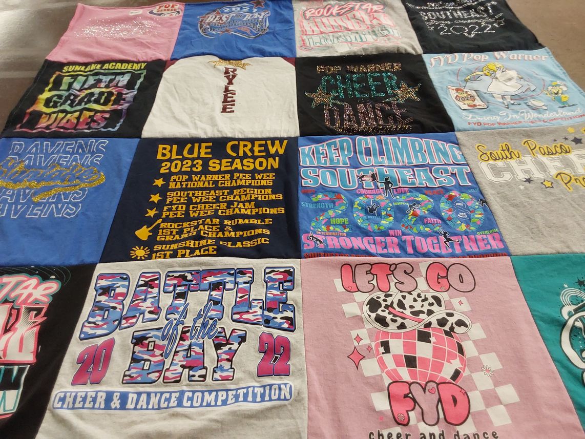 T-shirt quilt featuring blue crew by Tereze from FL