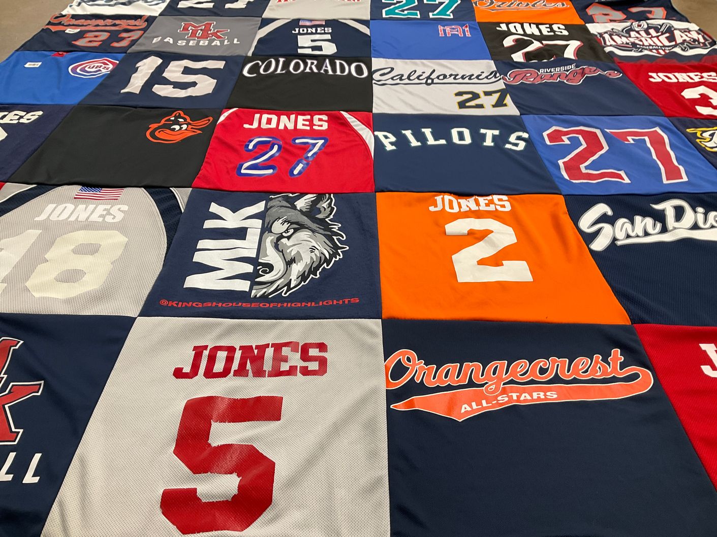 T-shirt quilt featuring colorado baseball team, san diego pilots by Joseph from CA