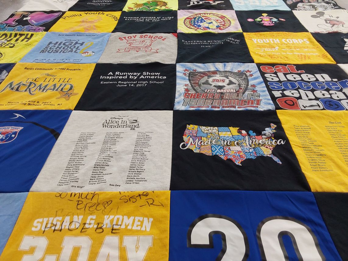 T-shirt quilt featuring cherry hill fc by Carensa from NJ