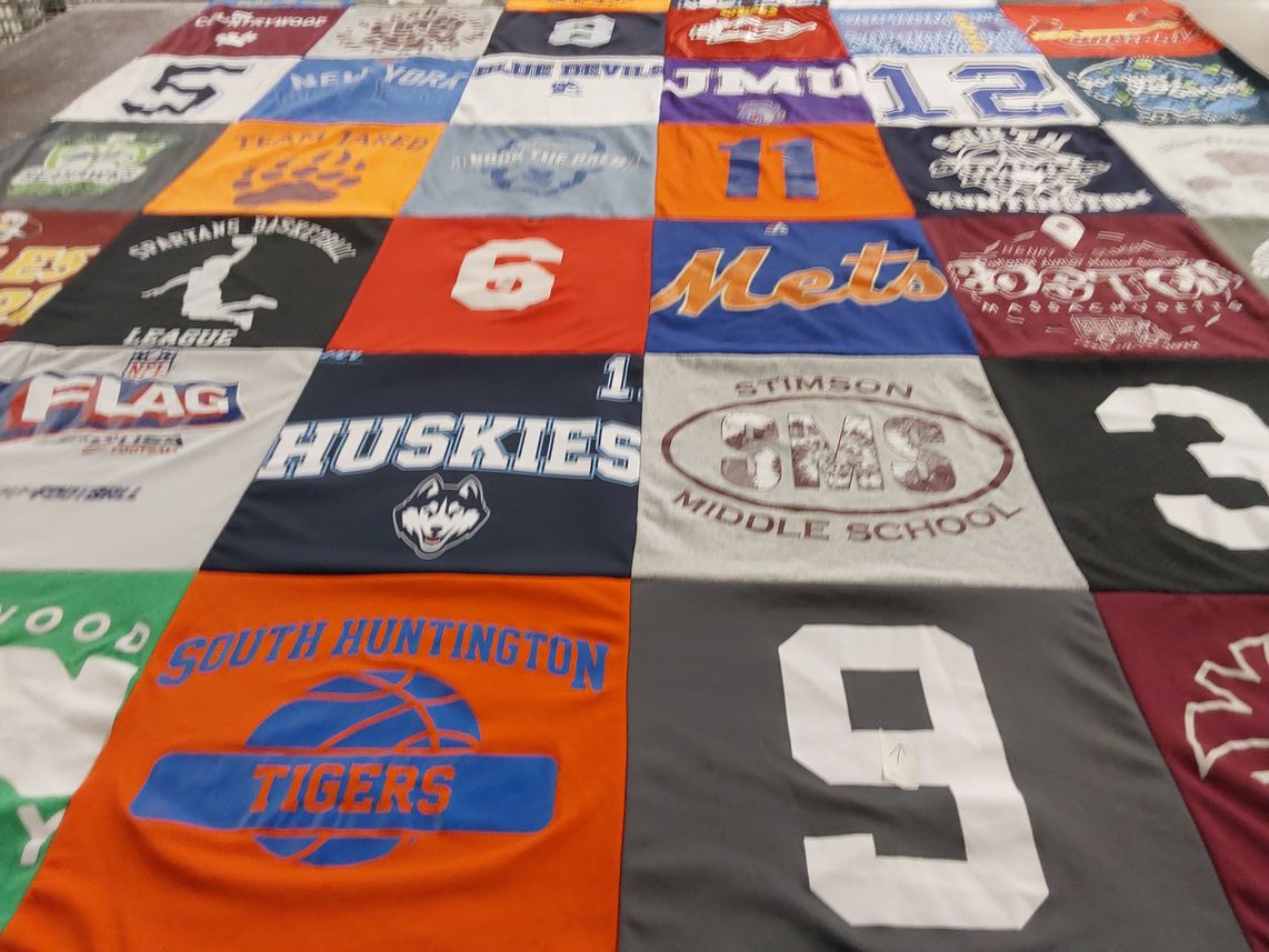 T-shirt quilt featuring south huntington high school by JEnnifer from NY