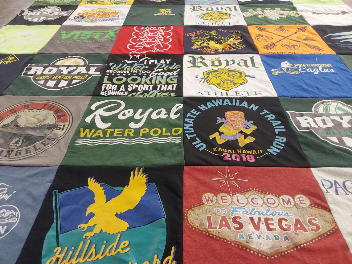T-shirt quilt from royal high school by Wendi from CA