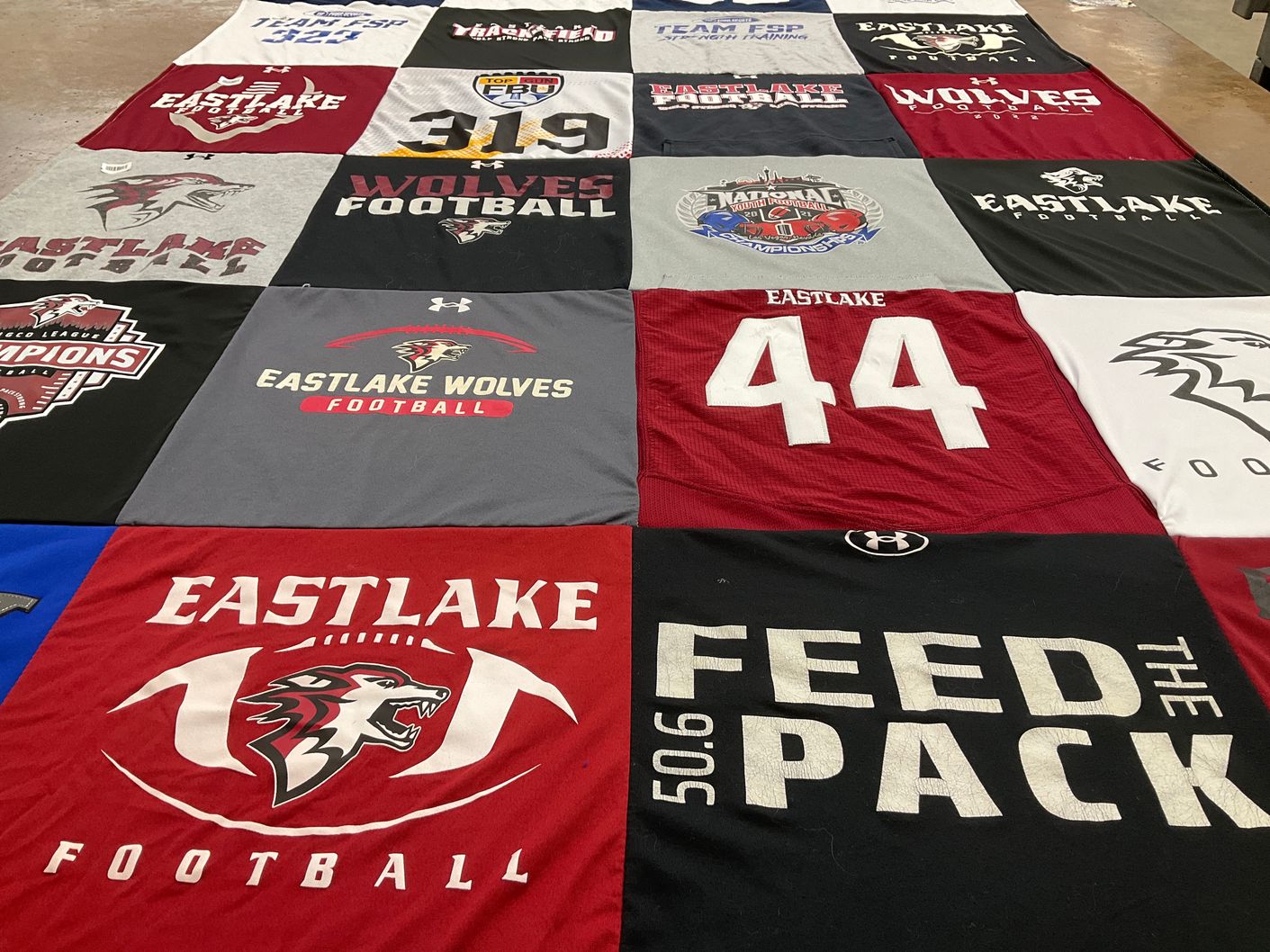 T-shirt quilt featuring eastlake wolves football by Tamara from WA