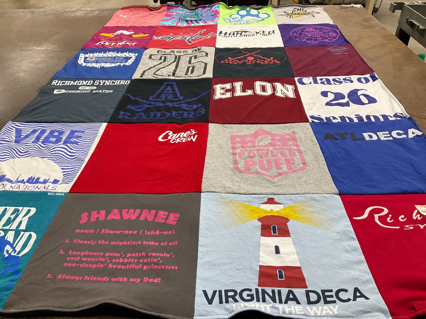 T-shirt quilt featuring raiders by Marlena from VA