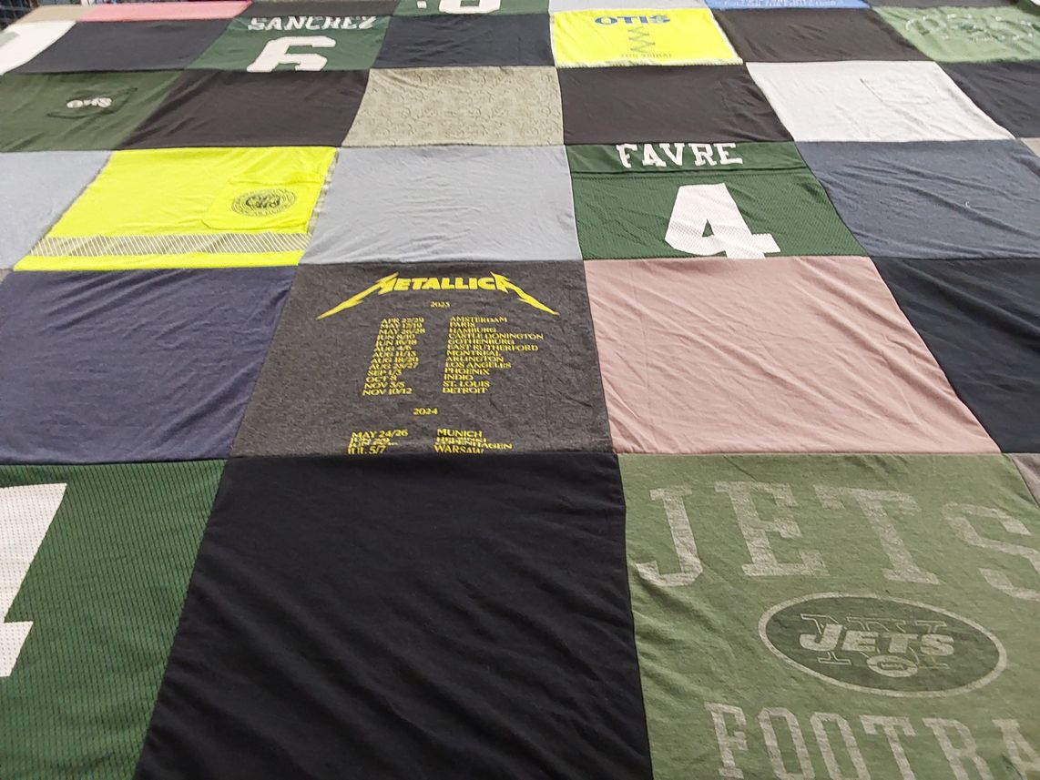 T-shirt quilt featuring new york jets football by Ana from NJ