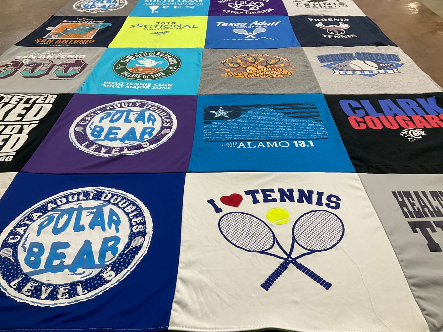 T-shirt quilt from clark high school by Gilbert from TX