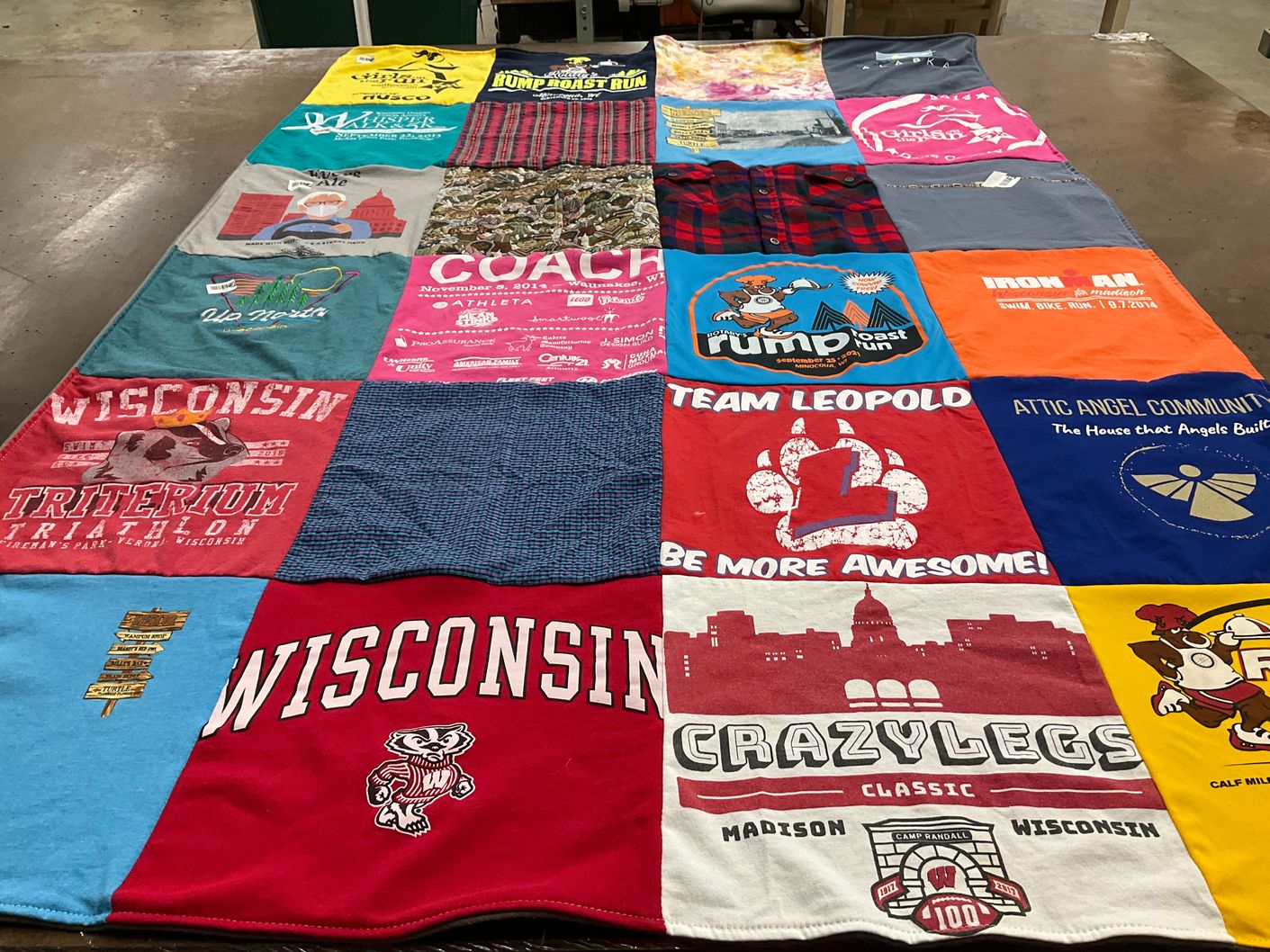T-shirt quilt from university of wisconsin madison by Susan from WI
