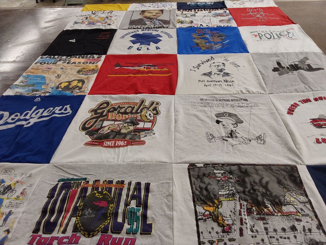 T-shirt quilt featuring los angeles dodgers by Christina from OK