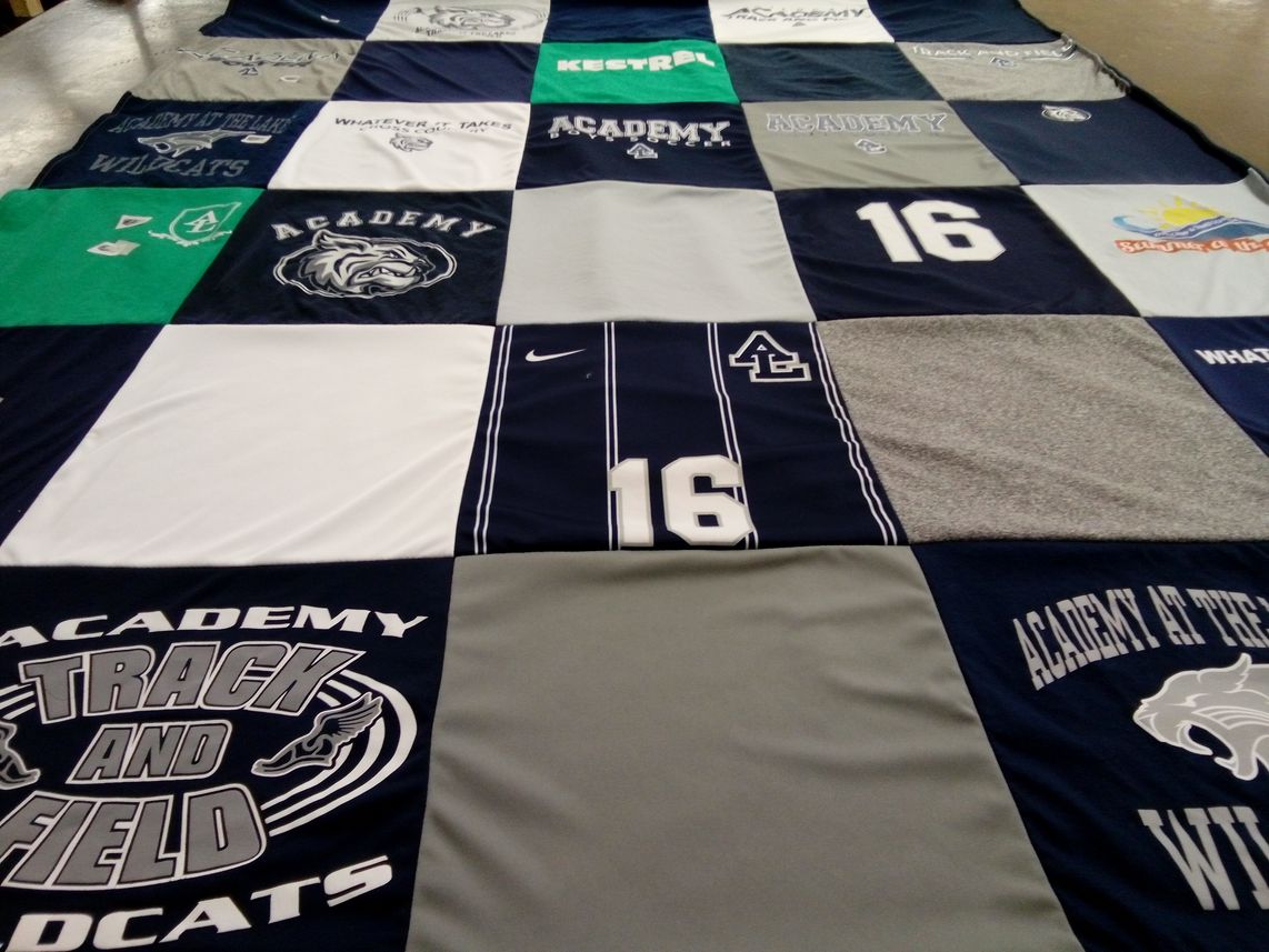 T-shirt quilt featuring wildcats, academy track and field by Christine from FL