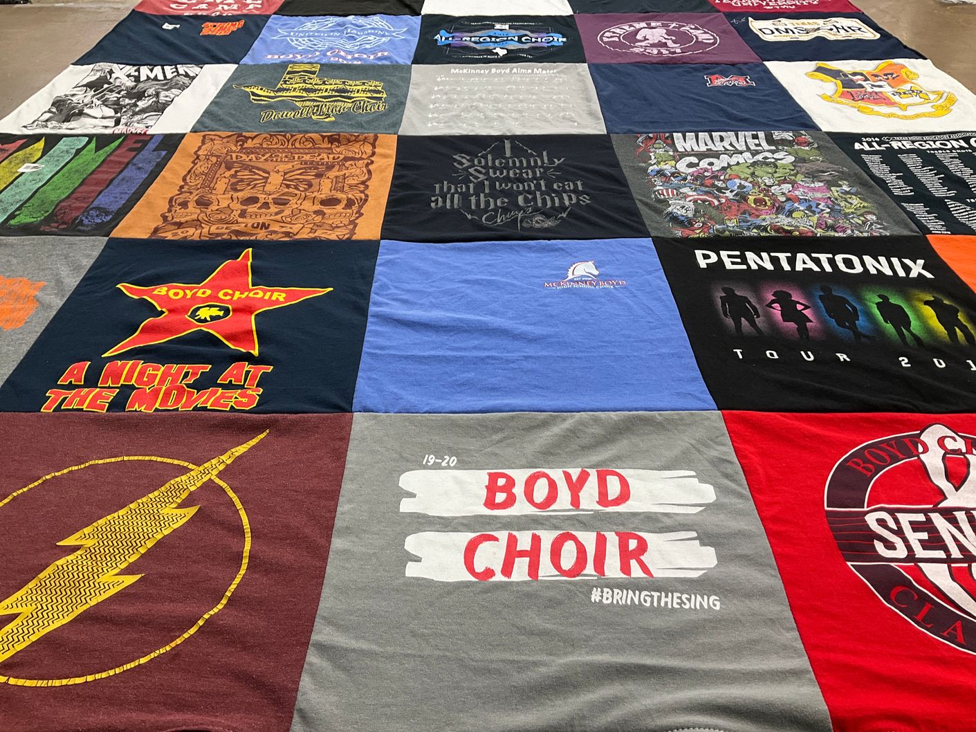 T-shirt quilt from mckinney boyd high school by Sheri from TX