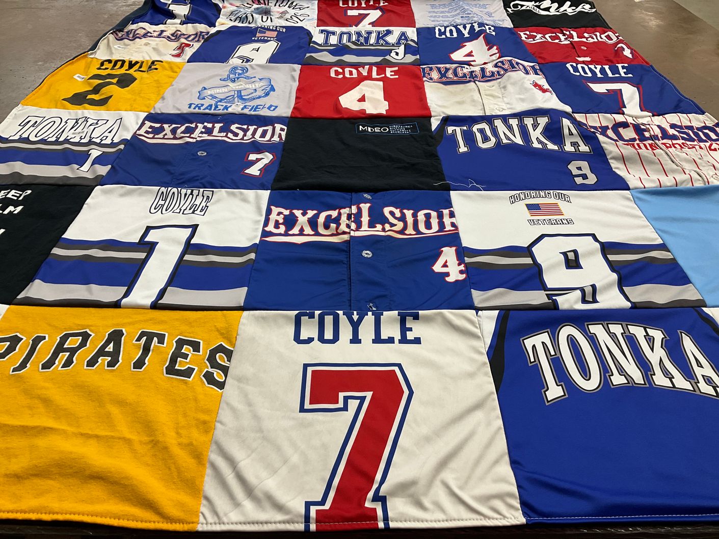 T-shirt quilt featuring tonka pirates by Stephanie from MN