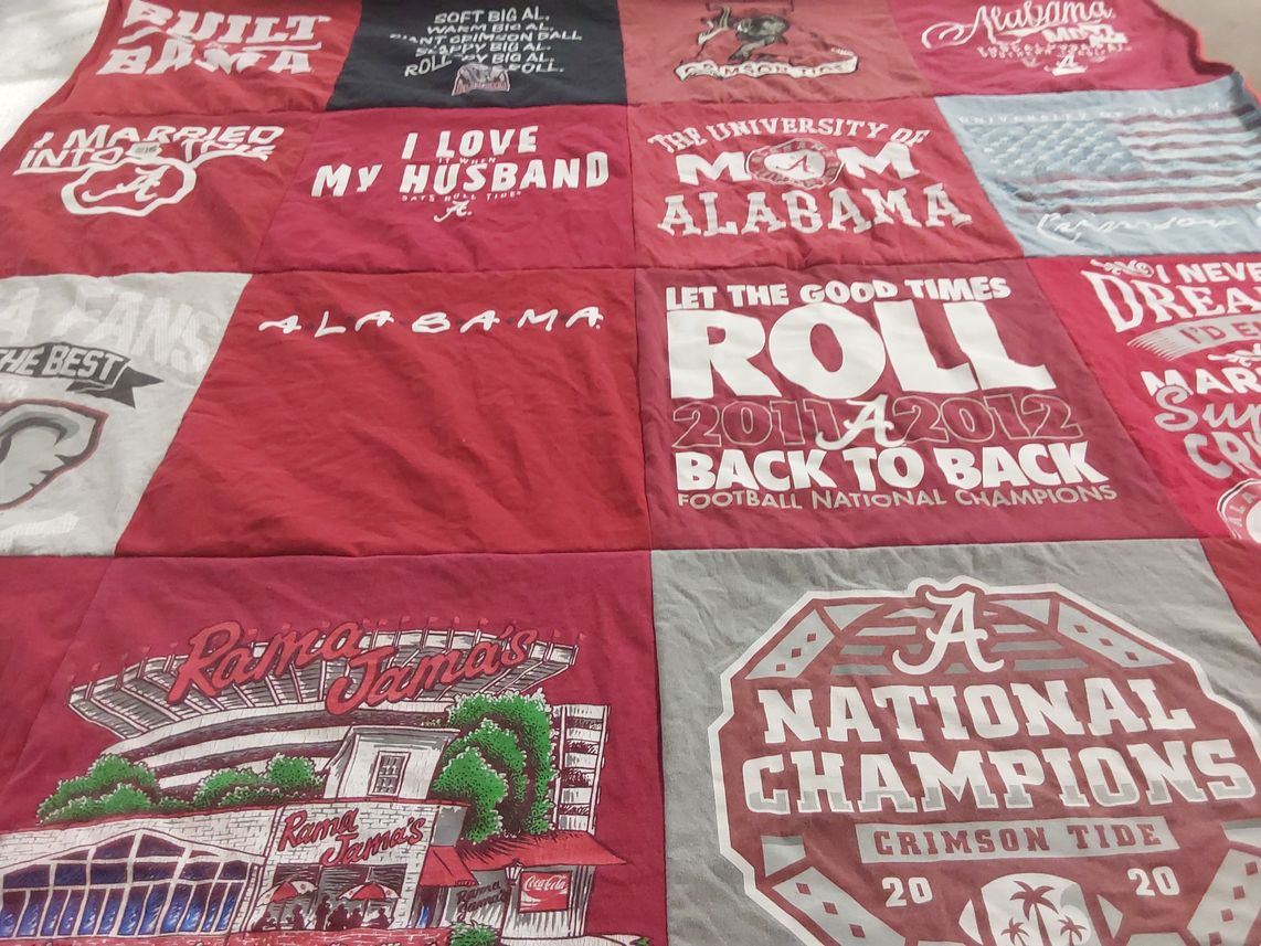 T-shirt quilt featuring crimson tide by Lisa from TX