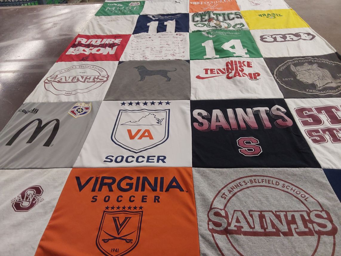 T-shirt quilt from virginia university, st. anne's-belfield school by Autumn from VA