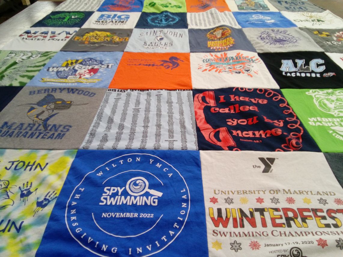 T-shirt quilt featuring berrywood marlins by Angela from MD