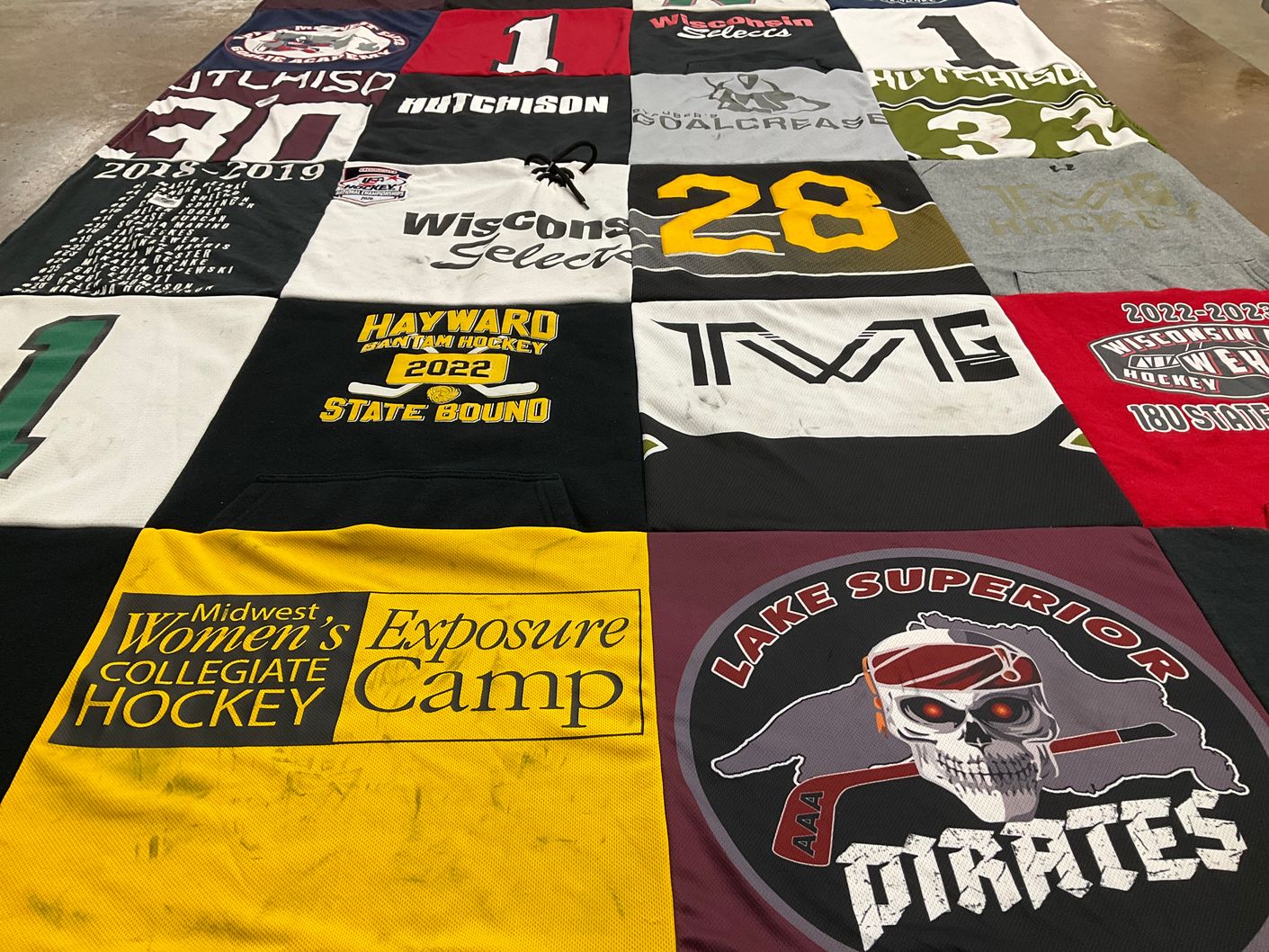 T-shirt quilt featuring lake superior pirates by Jessica from WI