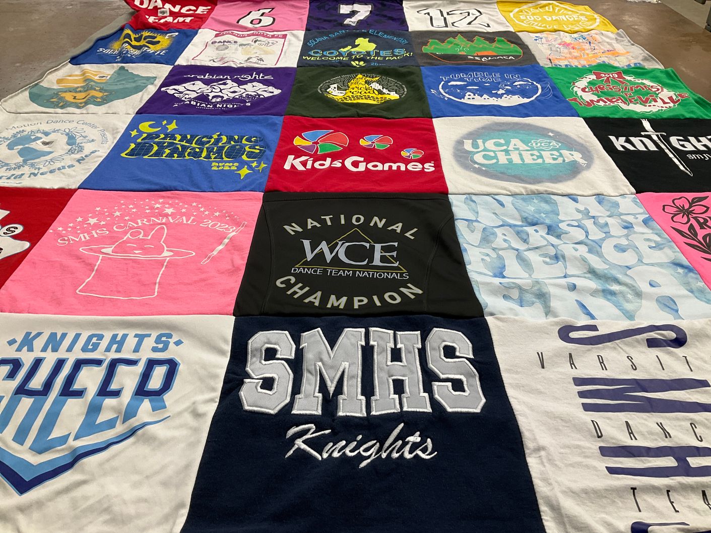 T-shirt quilt featuring smith high school knights by Natalie from CA