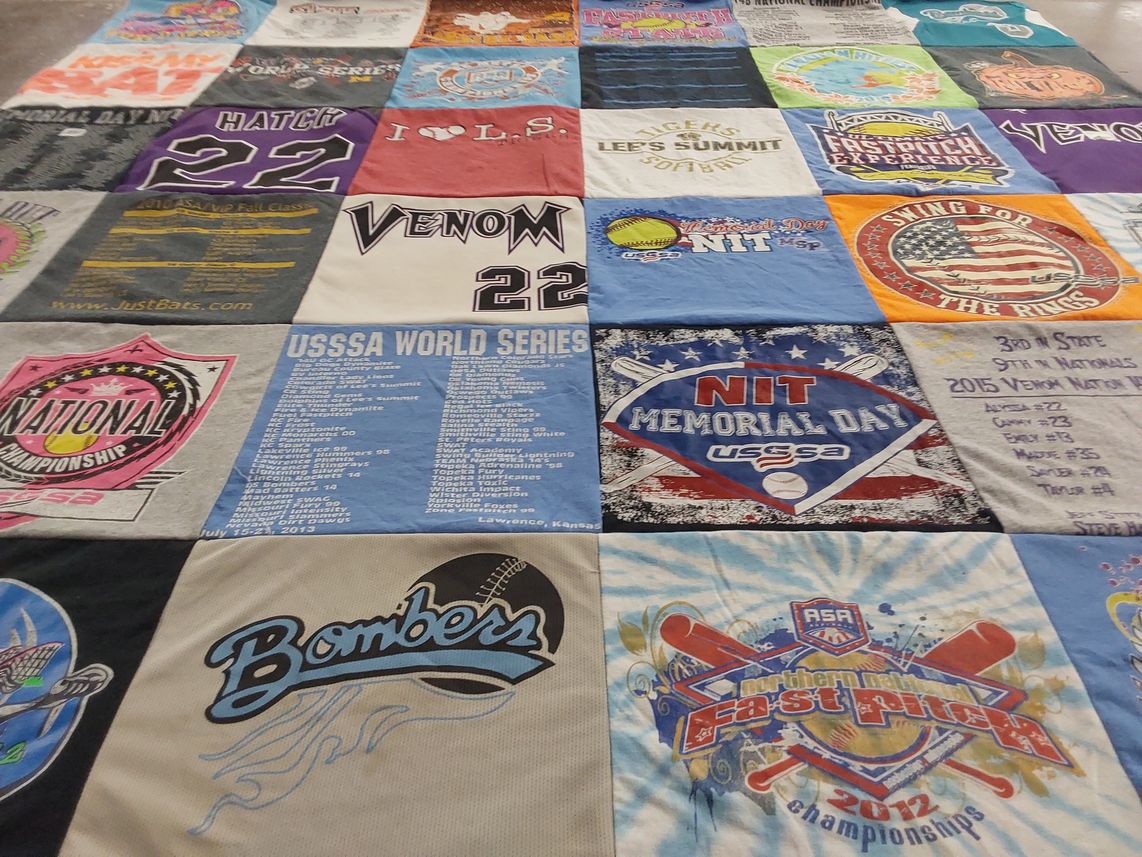 T-shirt quilt featuring venom softball, bombers softball by Alyssa from MO