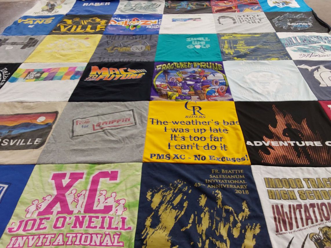 T-shirt quilt featuring riders cross country by Troy from DE