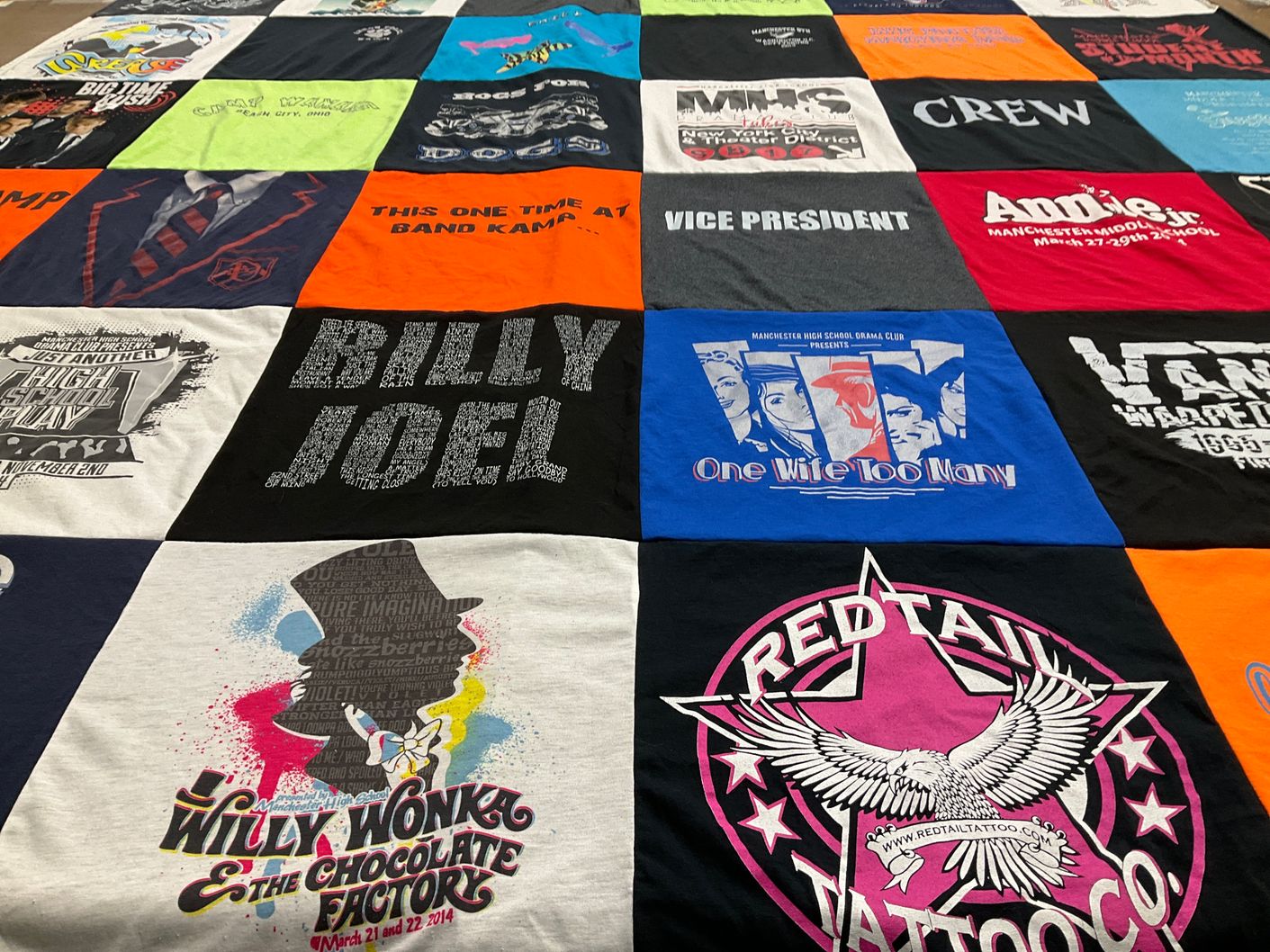 T-shirt quilt from manchester high school by Ruth from OH