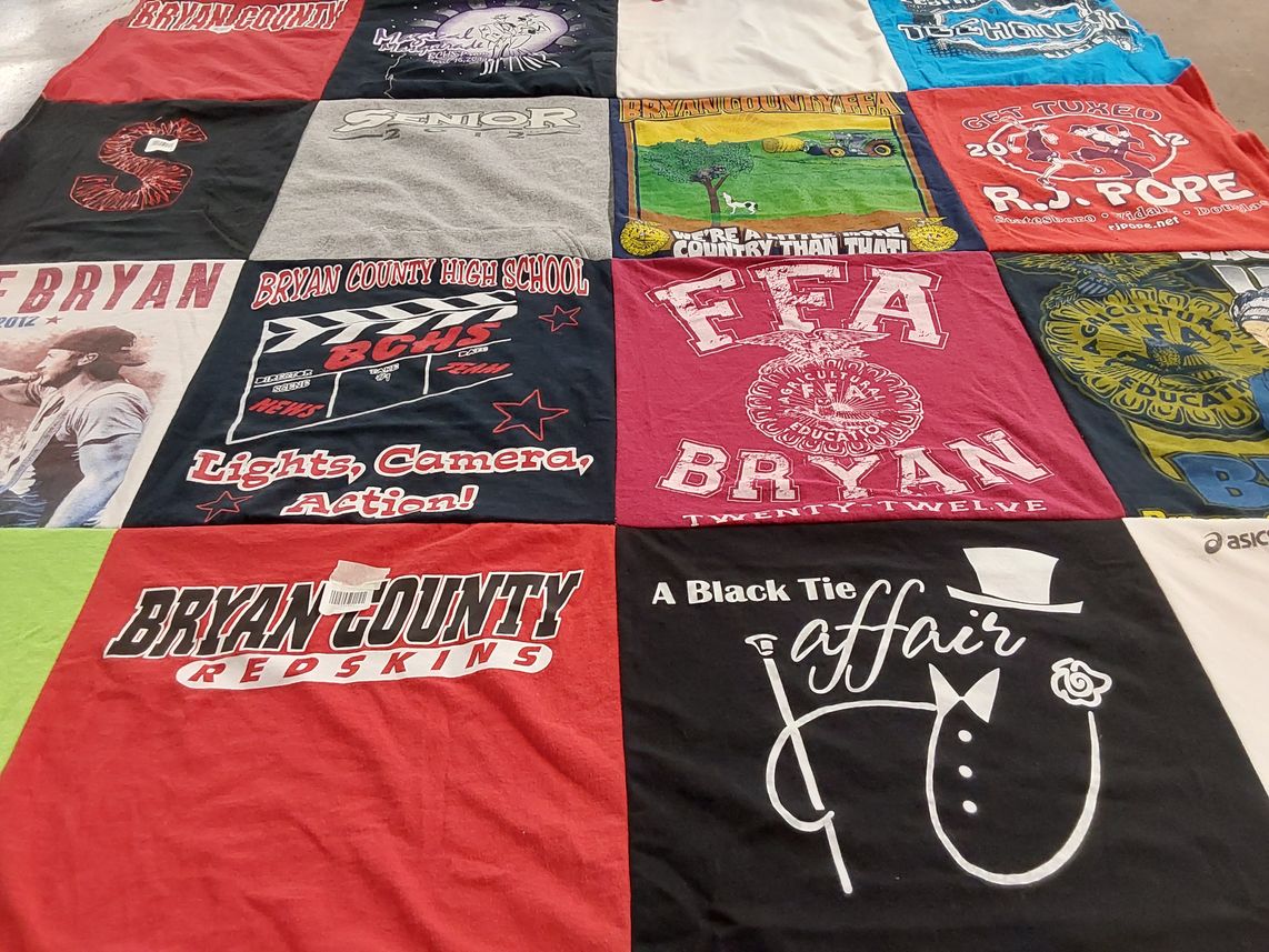 T-shirt quilt featuring bryan county redskins by Phillip from GA