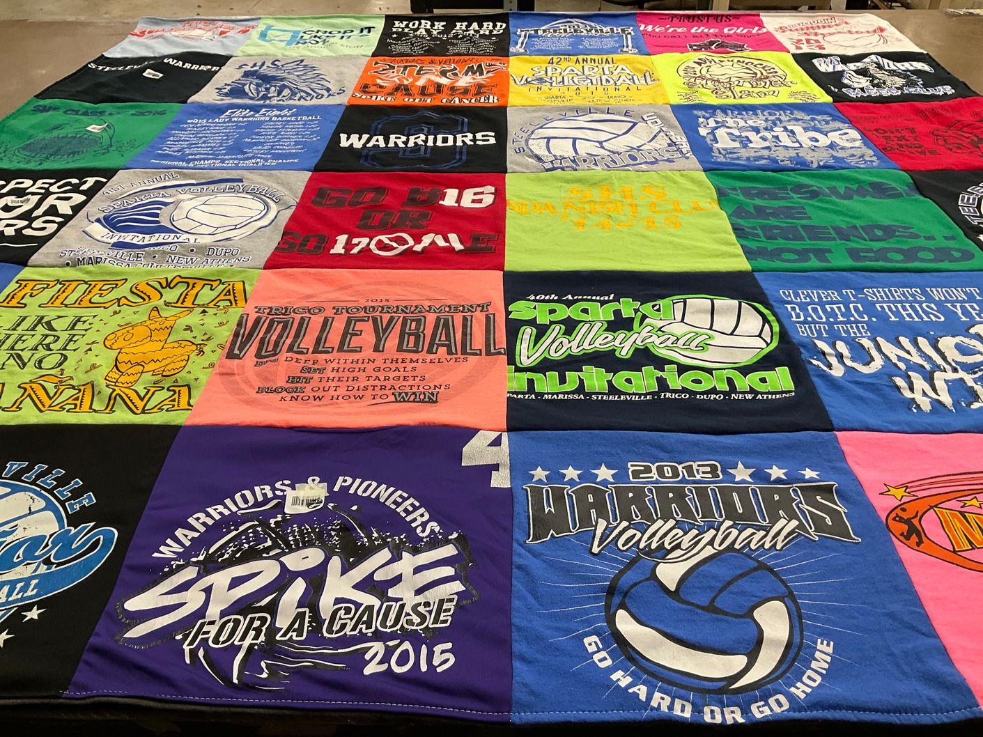 T-shirt quilt featuring warriors volleyball by Morgan from IL