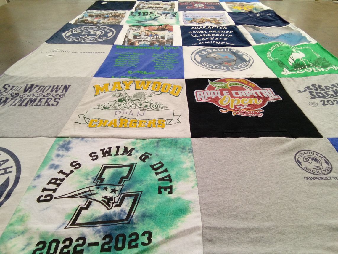 T-shirt quilt featuring issaquah sockeyes by Tu from WA